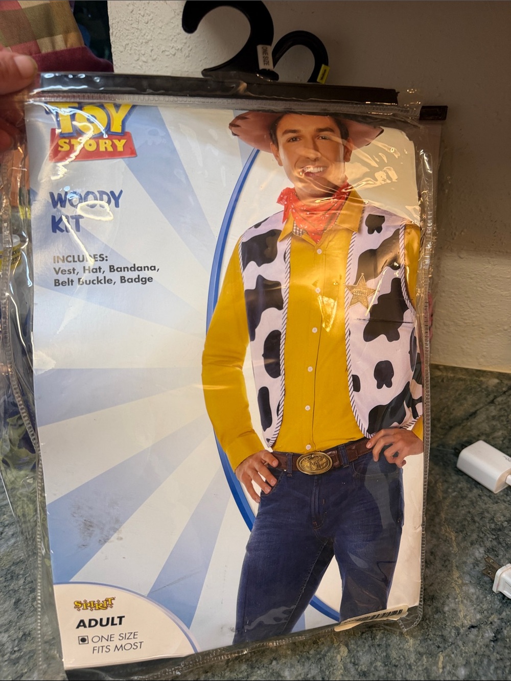 Spirit Toy Story Woody Costume - Yellow, Black, White, Red, Blue
